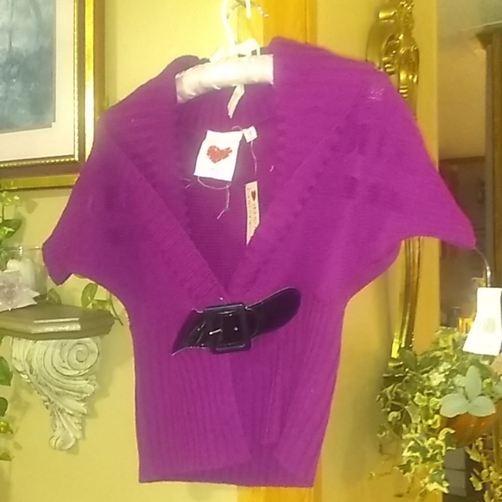 Cute Derek Heart sweater with Belt NWT